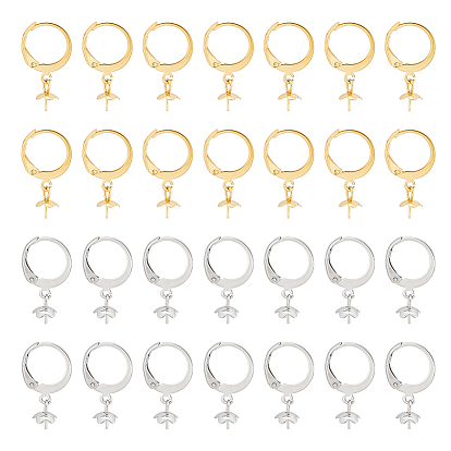 40шт 2 цвета 304 фурнитура для серег из нержавеющей стали, за половину пробурено бисера