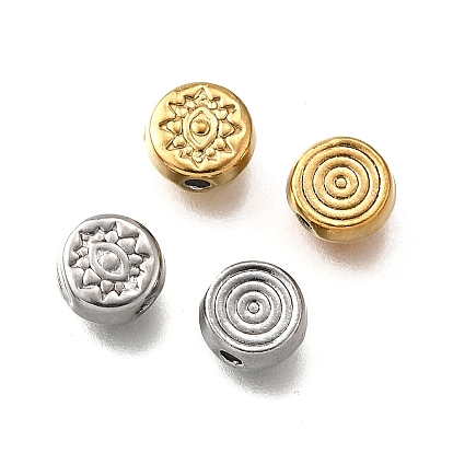 304 из нержавеющей стали бусы, плоско-круглые