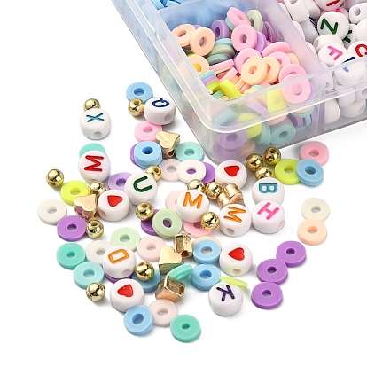 DIY Heishi Bracelet Making Kit, Including Disc/Flat Round Polymer Clay Beads, Acrylic & ABS Plastic & CCB Plastic Beads, Elastic Thread