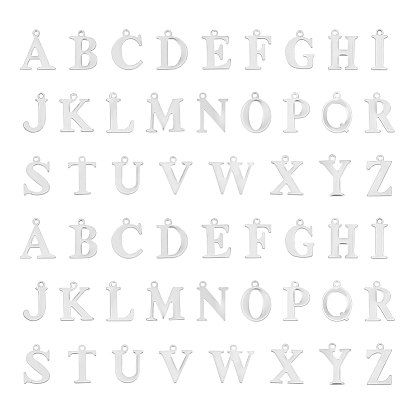 104шт 26 стили 304 подвески из нержавеющей стали, лазерная резка, Письмо ~ Z