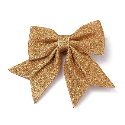 Glitter Cloth Bowknot Pendant Decoration, for Christmas Tree Gift Box Hanging Ornaments