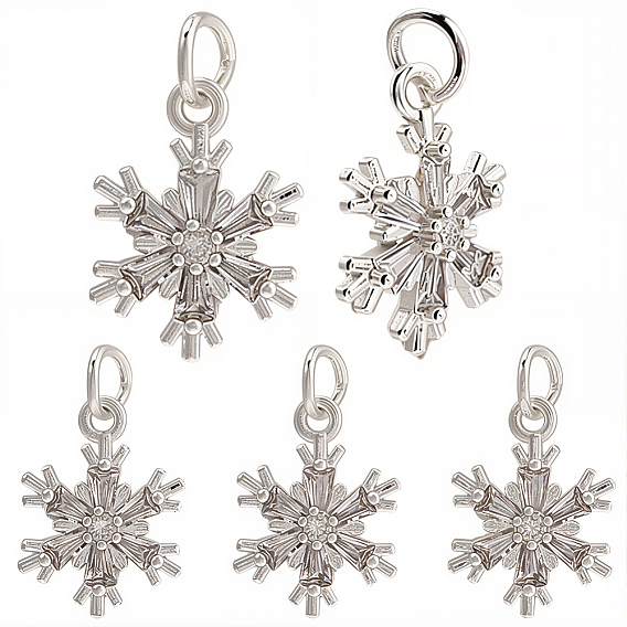 10 шт. латунные подвески в виде снежинок с микропаве из прозрачных кубических цирконий, с целью перехода в кольце