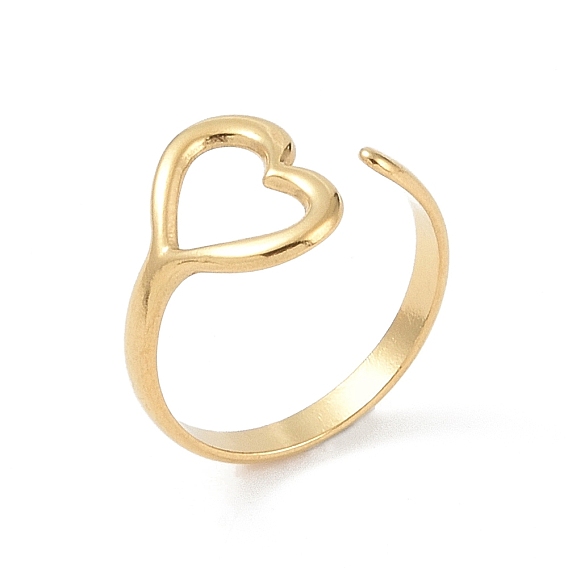 12ПК ионного покрытия (IP) 304 Кольца-манжеты с открытым сердцем из нержавеющей стали для женщин