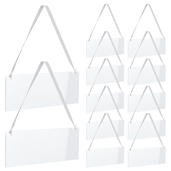 12шт. акриловые таблички для резервирования мест на свадебных стульях, с атласной лентой, прямоугольные