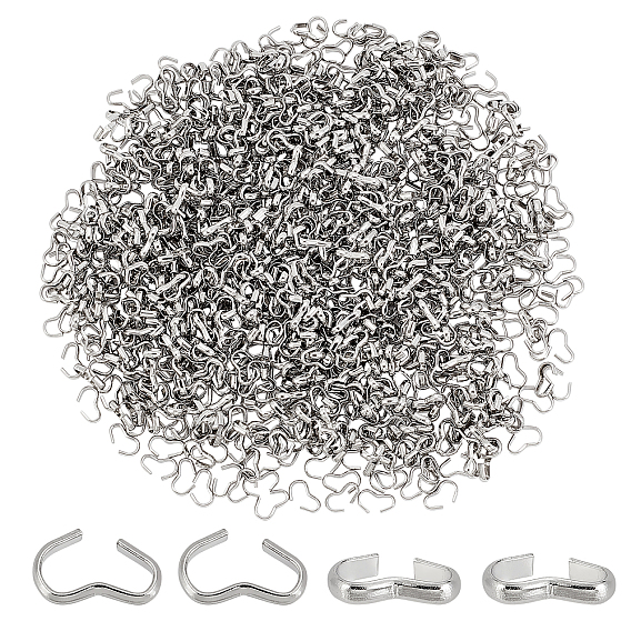1000Pcs 304 Stainless Steel Quick Link Connectors, Chain Findings, Number 3 Shaped Clasps