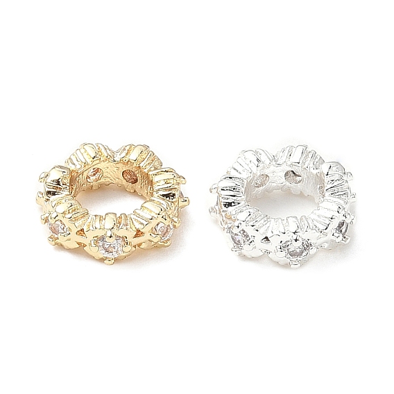 Латунные микро проложить Цирконий Европейский бисером, долговечный, бусины с большим отверстием