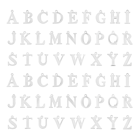 104шт 26 стили 304 подвески из нержавеющей стали, лазерная резка, Письмо ~ Z