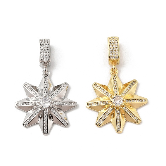 Латунные микро проложить кубического циркония подвески, без кадмия и без свинца, солнечные чары