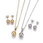 304 définit bijoux en acier inoxydable, pendentifs et boucles d'oreille, boule