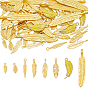80Pcs 8 Styles Alloy Pendants, Feather Charms