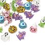 Halloween Transparent Resin Cabochons, Mixed Shapes, with Paillette