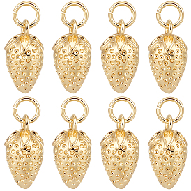 10шт. латунные подвески со стразами, с целью перехода в кольце, клубничное очарование