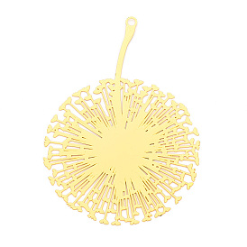 Латунные филигранные большие подвески, одуванчик, гравированные металлические украшения