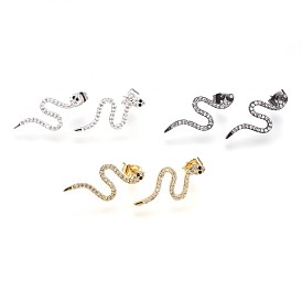 Латунь уха шпильки, с кубического циркония, без свинца, без кадмии и без никеля, змея