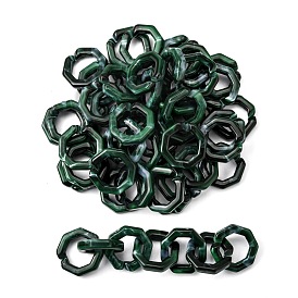 Acrylic Linking Rings, Quick Link Connectors, For Jewelry Chains Making, Imitation Gemstone Style, Octagon