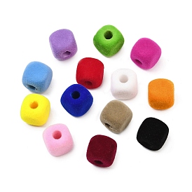 Непрозрачный акрил европейского бисера, flocky, разноцветные, большое отверстие шарик