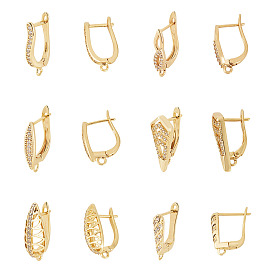 Латунные серьги-кольца из прозрачного кубического циркония, без свинца, без никеля и без кадмия