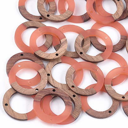 Resin & Walnut Wood Links/Connectors, Ring