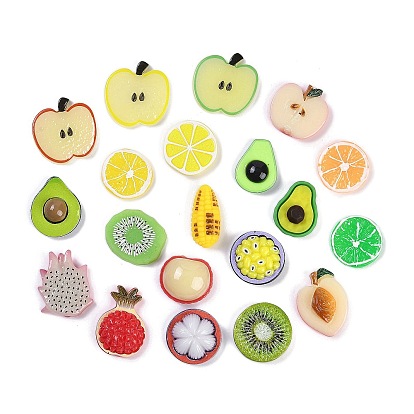 Непрозрачная смола декодирует кабошоны, симуляция фруктов, разноцветные