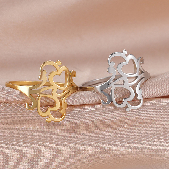 Полое сердце 304 кольца из нержавеющей стали