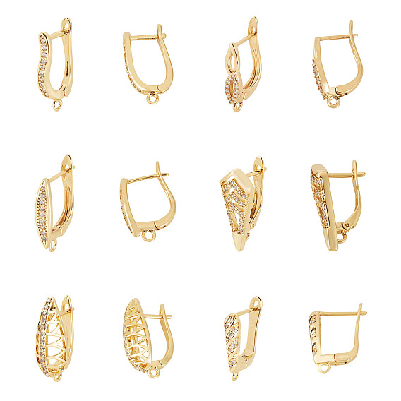 Латунные серьги-кольца из прозрачного кубического циркония, без свинца, без никеля и без кадмия