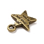 Tibetan Style Alloy Charms, Star with Word Love You Charms