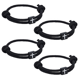 4шт. браслеты из плетеной веревки в форме креста для пары друзей