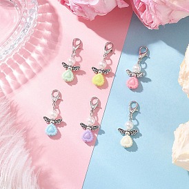 Акриловые подвесные украшения ангела, Сплав с застежками когтя омара