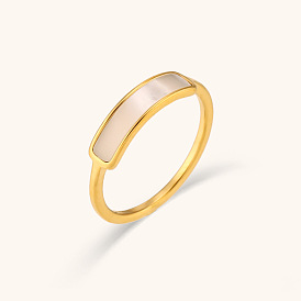 Minimalist Shell Ring in 18K Gold Plating for Women's Fashion Jewelry