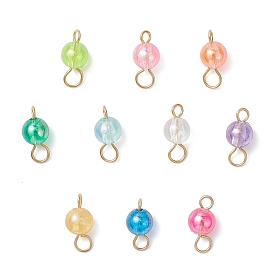 Подвески-коннекторы из прозрачного акрила цвета AB, с 304 двойными петлями из нержавеющей стали, золотые