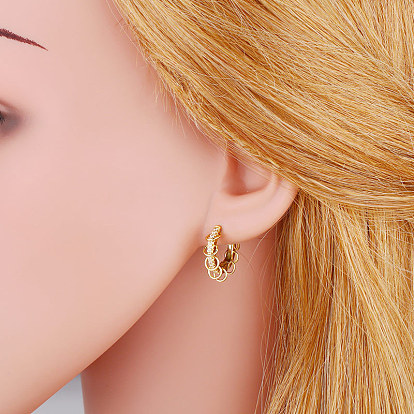 Fashionable Diamond Inlaid Round Hoop Earrings - Creative, Personalized, Elegant, Trendy.