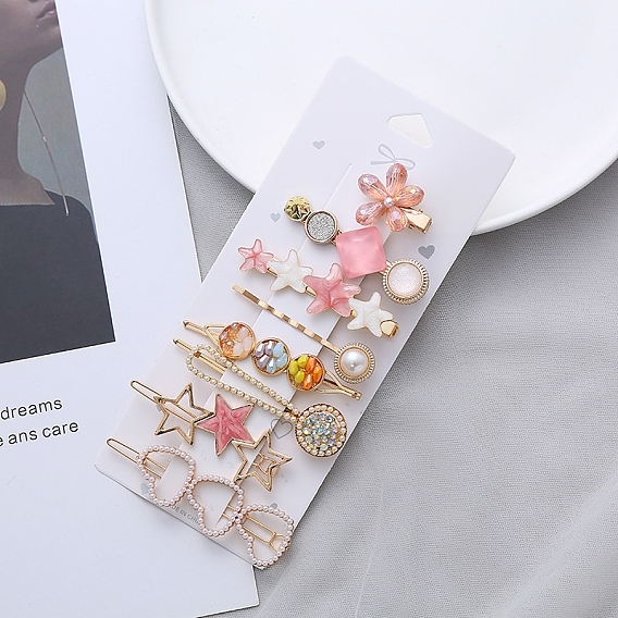 8шт. акриловые заколки для волос из кожи аллигатора, аксессуары для волос для женщин и девочек