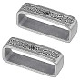2 pièces 304 anneaux de maintien de ceinture en acier inoxydable, pour les accessoires de boucle de ceinture pour hommes, rectangle avec motif
