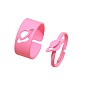 Romantic Pink Hollow Dolphin Animal Ring Set for Couples - Stackable, Unique Design