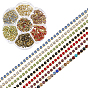 6 Strand 6 Style Brass Rhinestone Strass Chains, Rhinestone Cup Chains, Light Gold