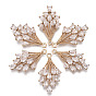 Brass Micro Pave Cubic Zirconia Pendants, Long-Lasting Plated, Light Gold, Teardrop