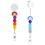2Pcs 2 Styles ABS Plastic Retractable Badge Reel, Card Holders, with Iron Alligator Clips & Silicone Findings