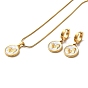 Butterfly 304 Stainless Steel Enamel Jewelry Set, Dangle Hoop Earrings & Pendant Necklace