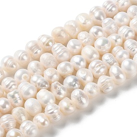 Natural Cultured Freshwater Pearl Beads Strands, Potato, Grade AB