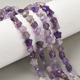 Натуральные аметистовые звездные бусины нити