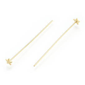 Brass Star Head Pins, Nickel Free