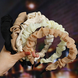 Elegant Fabric Pleated Satin Headband - Simple Solid Color Hair Accessory