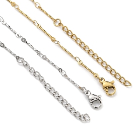 304 Stainless Steel Textured Bar Link Chain Necklaces