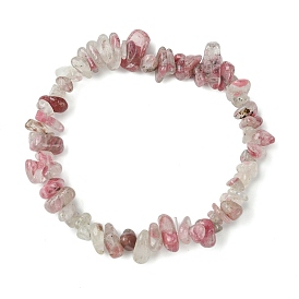 Natural Cherry Blossom Jasper Chip Beaded Stretch Bracelets