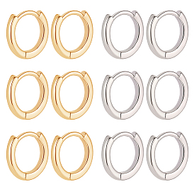 10 пары 2 цветные латунные серьги-кольца, кольцо