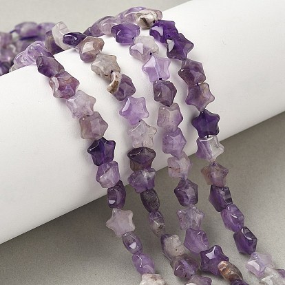 Натуральные аметистовые звездные бусины нити