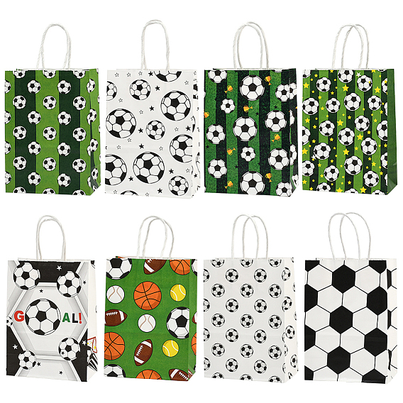 16шт. 8 стили футбольных сумок-шопперов с принтом, сумки с ручками, прямоугольные