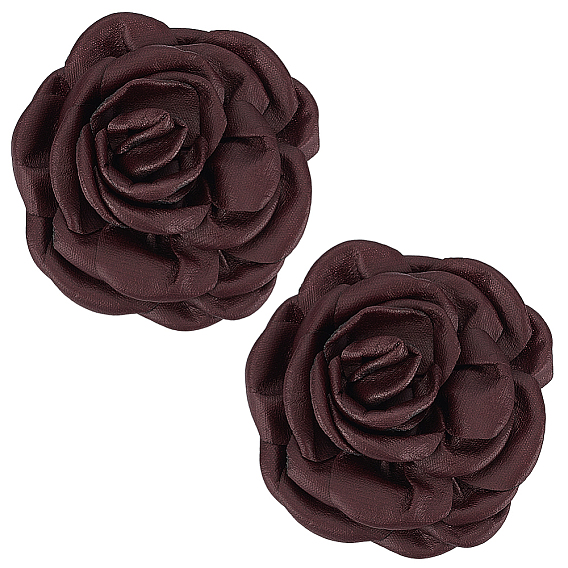 2 шт. съемных зажимов для пряжек из искусственной кожи, с железной пряжкой, цветок