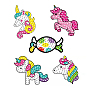 DIY Unicorn & Candy Diamond Painting Sticker Kits, including Self Adhesive Sticker and Resin Rhinestones