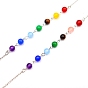Natural Mixed Gemstone Round Beaded Dowsing Pendulum Pendant Decorations, Chakra Yoga Theme Jewelry for Home Display